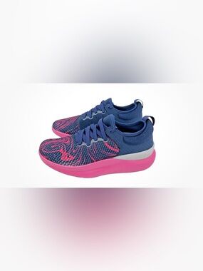 NWT Moshn by Klogs Blue and Pink Rhythm Knit Slip-On Sneakers